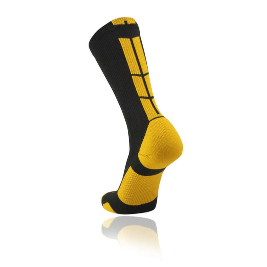 TCK® Baseline 3.0 Elite Home Colors W/Back Stripe Crew Socks: Black Gold, team socks, crew socks, baseball socks