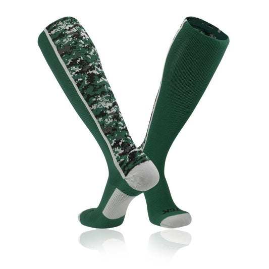 TCK® Elite Digital Camo Knee High Socks: Dark Green, knee high socks, sports socks, camo, team socks