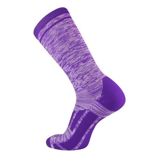 TCK® Elite Heather Crew Socks: Purple / White, crew socks, sports socks, heather socks, team socks