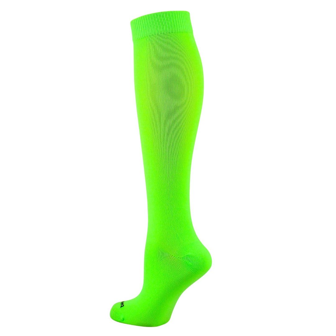 TCK Krazisox Elite Neon Knee-High proDRI Socks: Neon Green, over the calf socks, fun dress socks, odor control, team socks