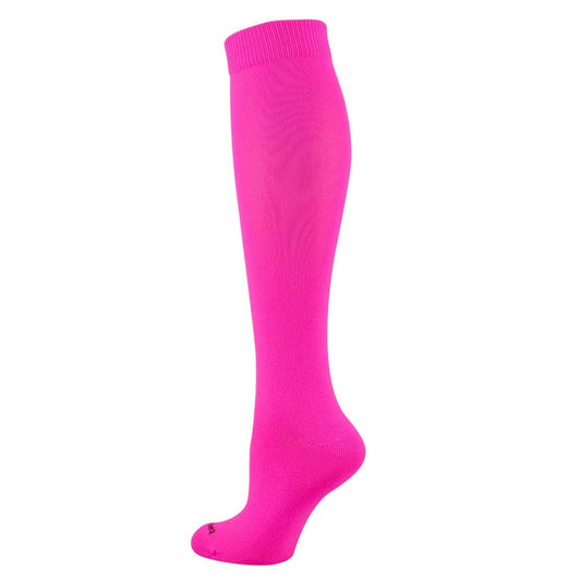 TCK Krazisox Elite Neon Knee-High proDRI Socks: Neon Pink, over the calf socks, fun dress socks, odor control, team socks