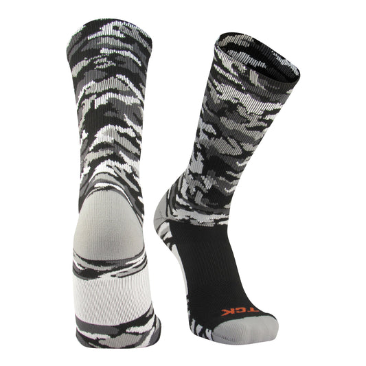 TCK® Woodland Camo Elite proDRI Crew Socks: Black, Crew socks, sports socks, camo socks, team socks