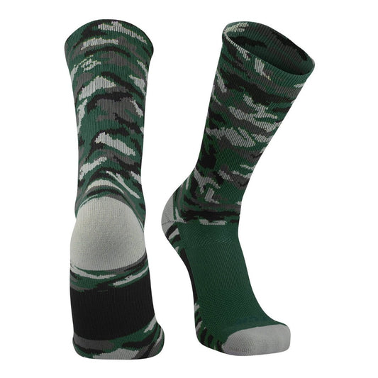 TCK® Woodland Camo Elite proDRI Crew Socks: Dark Green, Crew socks, sports socks, camo socks, team socks