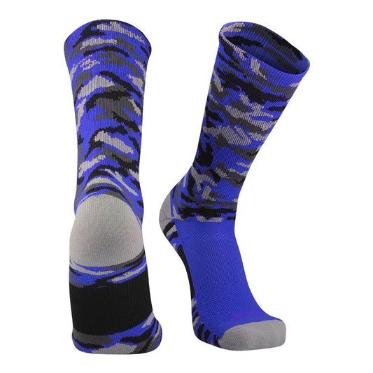 TCK® Woodland Camo Elite proDRI Crew Socks: Royal Blue, Crew socks, sports socks, camo socks, team socks